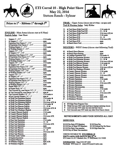ETI Corral 10 High Point Show Premium Thumbnail
